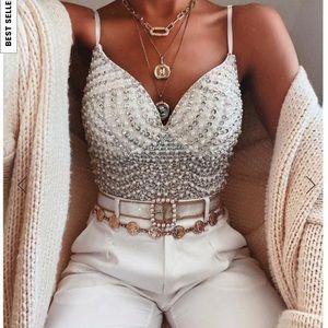 Windsor embellished bodysuit white bride small